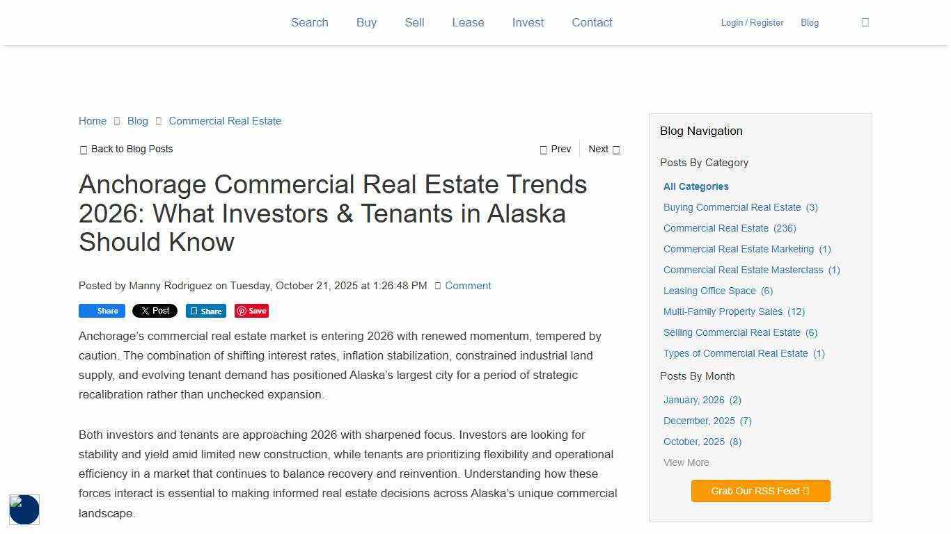 Anchorage Commercial Real Estate Trends 2026 | Alaska Market Forecast for Investors & Tenants